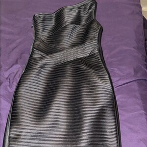 BCBGMaxAzria Black One-Shoulder Dress